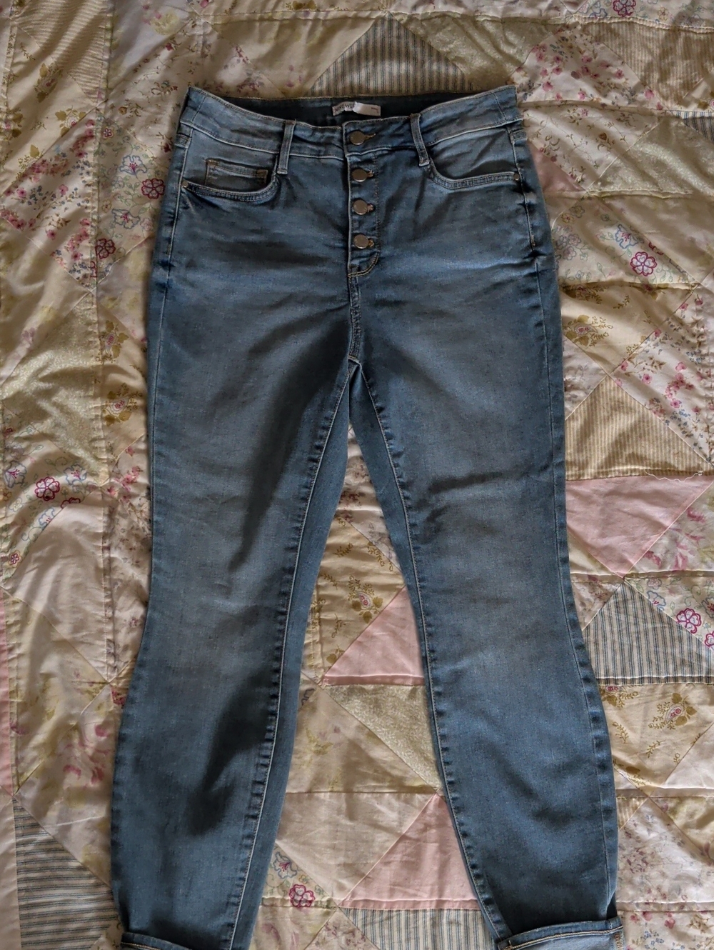 Nine West Women's Skinny Jeans in Faded Blue Denim